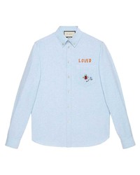 Gucci Embroidered Oxford Cotton Shirt