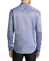 Armani Collezioni Fancy Cotton Sport Shirt Blue