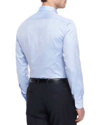Etro Jacquard Long Sleeve Sport Shirt Light Blue
