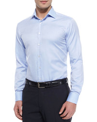 Etro Jacquard Long Sleeve Sport Shirt Light Blue
