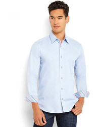 Jared Lang Light Blue Woven Sport Shirt