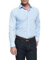 Lanvin Solid Button Down Shirt Light Blue
