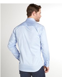 CafeBleu Light Blue Cotton Anto Button Front Shirt