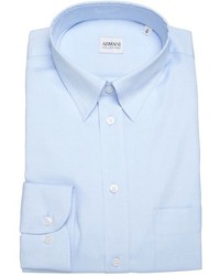 Armani Collezioni Light Blue Cotton Point Collar Dress Shirt