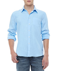 Vilebrequin Linen Long Sleeve Linen Shirt Light Blue