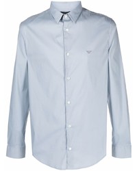 Emporio Armani Logo Embroidered Long Sleeve Shirt