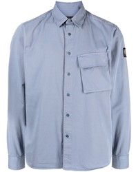 Belstaff Logo Patch Button Up Cotton Shirt