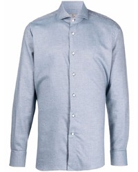 Canali Long Sleeve Cotton Cashmere Shirt