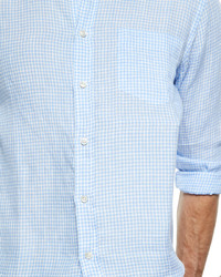 Vilebrequin Long Sleeve Gingham Shirt Light Blue