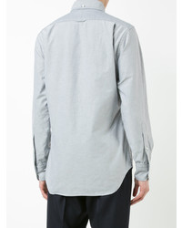 Thom Browne Long Sleeve Shirt With Placket In Navy Oxford