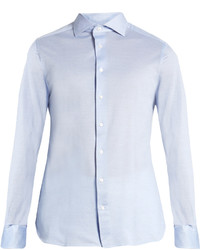 Ermenegildo Zegna Long Sleeved Cotton Piqu Shirt