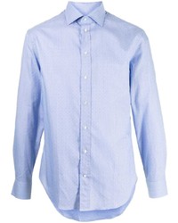 Emporio Armani Long Sleeved Textured Cotton Shirt