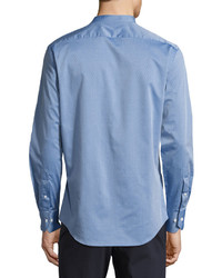 Neiman Marcus Luxury Weave Sport Shirt Blue