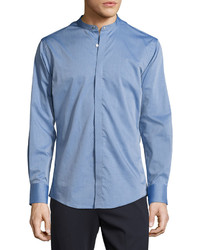 Neiman Marcus Luxury Weave Sport Shirt Blue