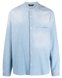 Z Zegna Mandarin Collar Cotton Shirt