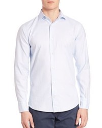 Eleventy Micro Dot Cotton Button Down Shirt