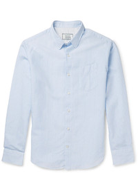 Officine Generale Striped Cotton And Linen Blend Poplin Shirt
