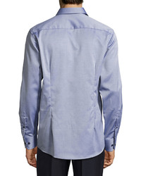 Eton Parquet Weave Sport Shirt Dark Blue