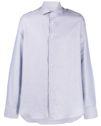 Canali Patterned Jacquard Cutaway Collar Shirt
