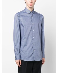Z Zegna Patterned Jacquard Long Sleeve Shirt