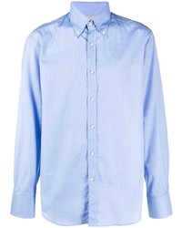 Brunello Cucinelli Plain Blue Cotton Shirt