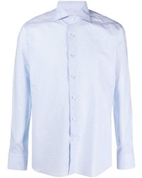 Tagliatore Plain Cotton Linen Blend Shirt