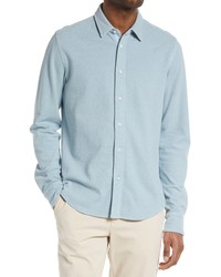 rag & bone Pursuit 365 Long Sleeve Cotton Pique Button Up Shirt In Blufog At Nordstrom