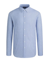 Bugatchi Shaped Fit Geo Print Stretch Button Up Shirt