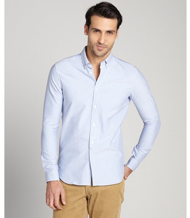Slate & Stone Light Blue Oxford Button Front Shirt | Where to buy & how ...
