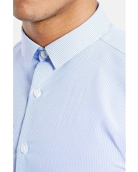 Topman Slim Fit Blue Stripe Shirt