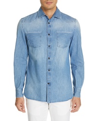Eidos Slim Fit Washed Selvedge Western Shirt