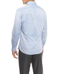 Brunello Cucinelli Slim Fit Woven Sport Shirt Blue