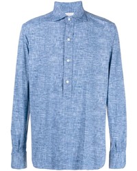 Glanshirt Slub Texture Long Sleeve Shirt