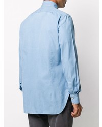 Kiton Spread Collar Buttoned Shirt