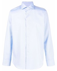 Canali Spread Collar Jacquard Shirt