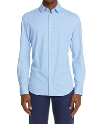 Giorgio Armani Stretch Button Up Shirt In Blue At Nordstrom