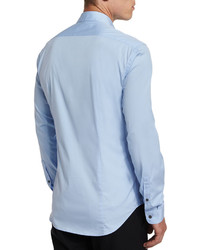 Vince Stretch Poplin Long Sleeve Shirt Light Blue