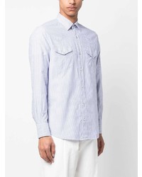 Glanshirt Stripe Patter Long Sleeve Shirt