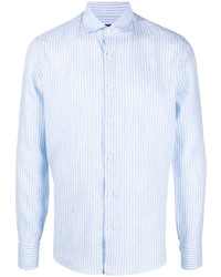 Deperlu Stripe Pattern Linen Shirt