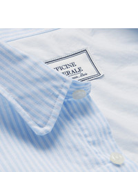 Officine Generale Striped Cotton And Linen Blend Poplin Shirt