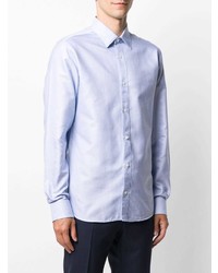 Z Zegna Striped Long Sleeve Cotton Shirt