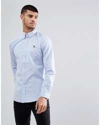 PS Paul Smith Tailored Fit Zebra Logo Shirt In Blue