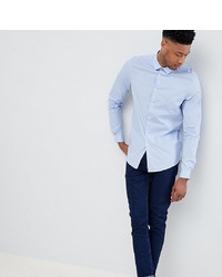 ASOS DESIGN Tall Skinny Shirt In Blue