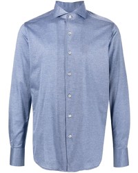 Canali Textured Stitch Long Sleeve Shirt
