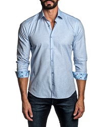 Jared Lang Trim Fit Microdot Button Up Shirt