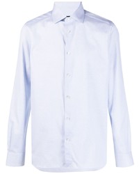 Zegna Waffle Long Sleeve Cotton Shirt