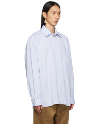 Camiel Fortgens White Blue Check Raw Shirt
