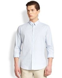 Theory Zack Keyport Micro Gingham Button Down Shirt