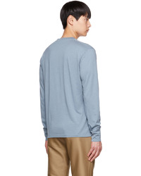 Tom Ford Blue Embroidered Long Sleeve T Shirt