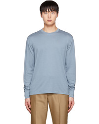 Tom Ford Blue Embroidered Long Sleeve T Shirt